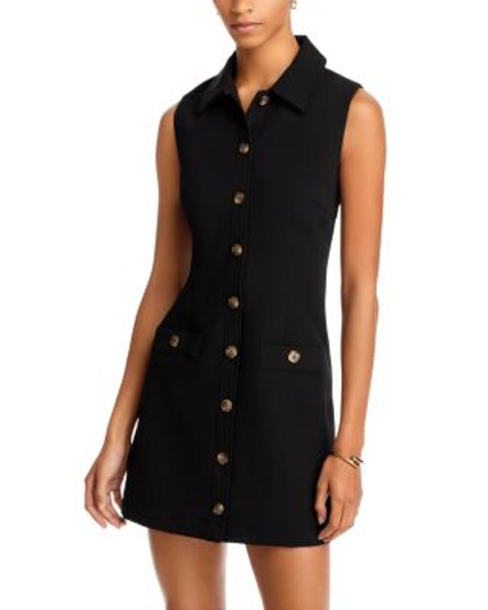 French Connection Women's "Azra" Sleeveless Twill Mini Dress in Black
